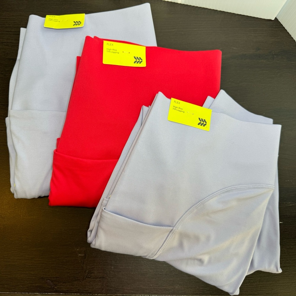 All In Motion Flex High-Rise 7/8 Leggings - 3 Pair, Size XXL